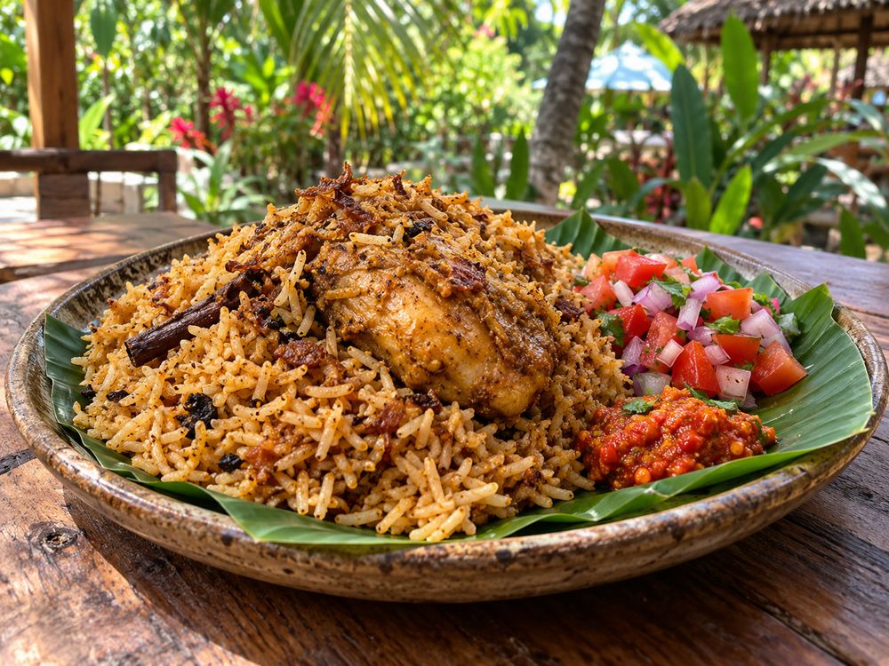 Zanzibar pilau with local chicken