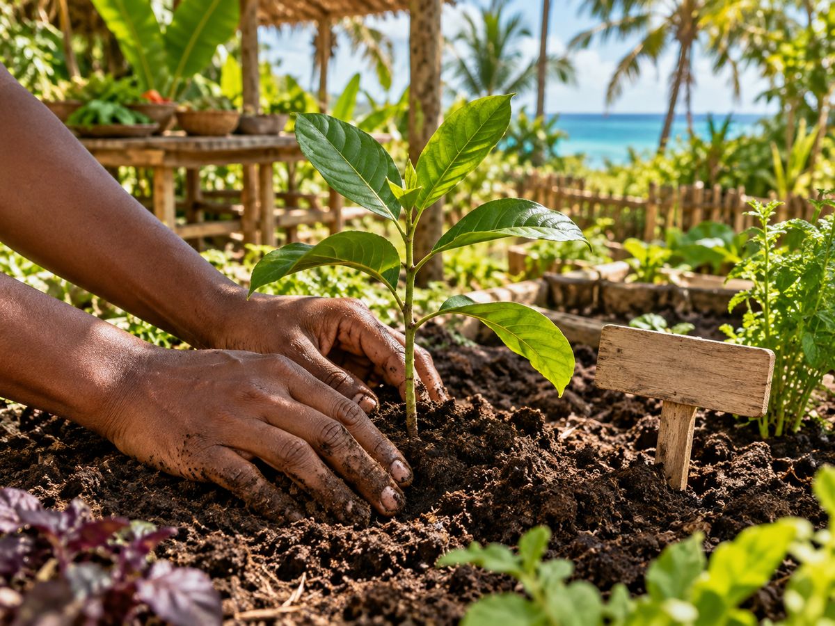Planting and tending a young tree